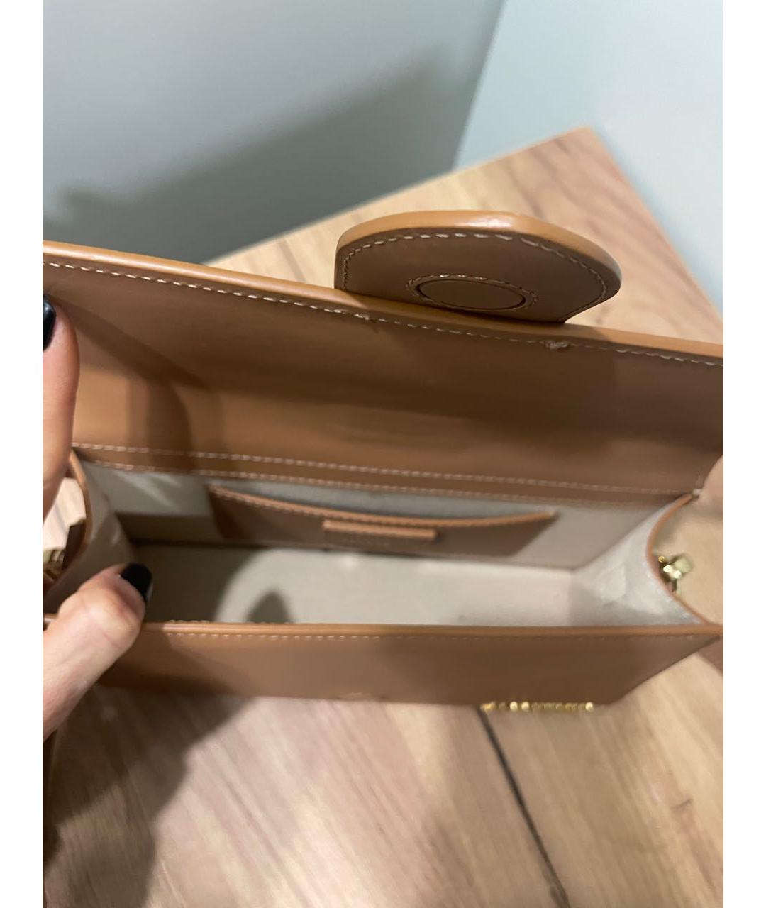 JACQUEMUS Коричневая кожаная сумка через плечо, фото 4