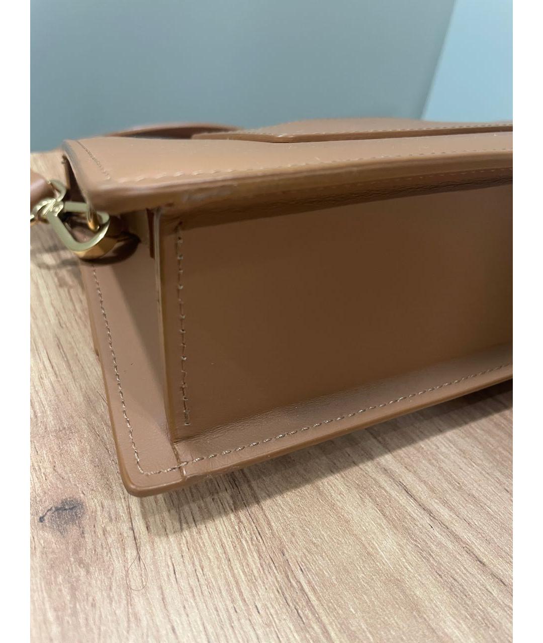 JACQUEMUS Коричневая кожаная сумка через плечо, фото 6