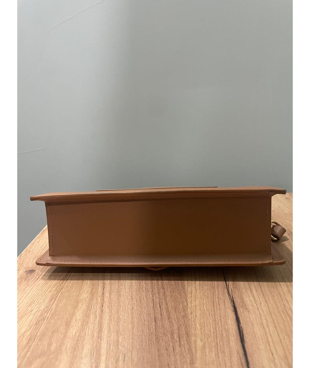 JACQUEMUS Коричневая кожаная сумка через плечо, фото 7