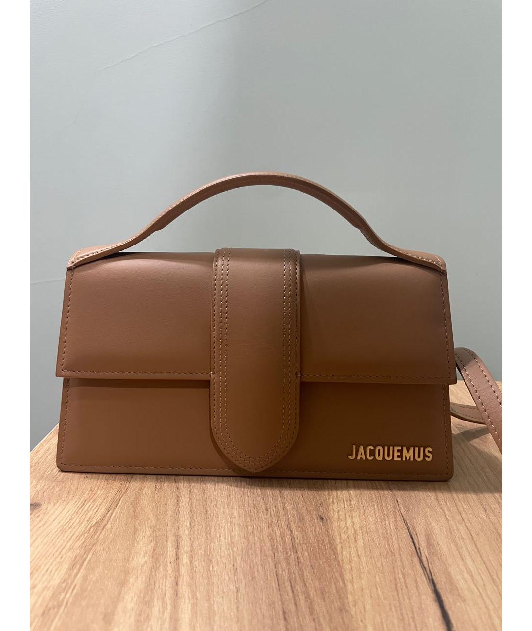 JACQUEMUS Коричневая кожаная сумка через плечо, фото 8