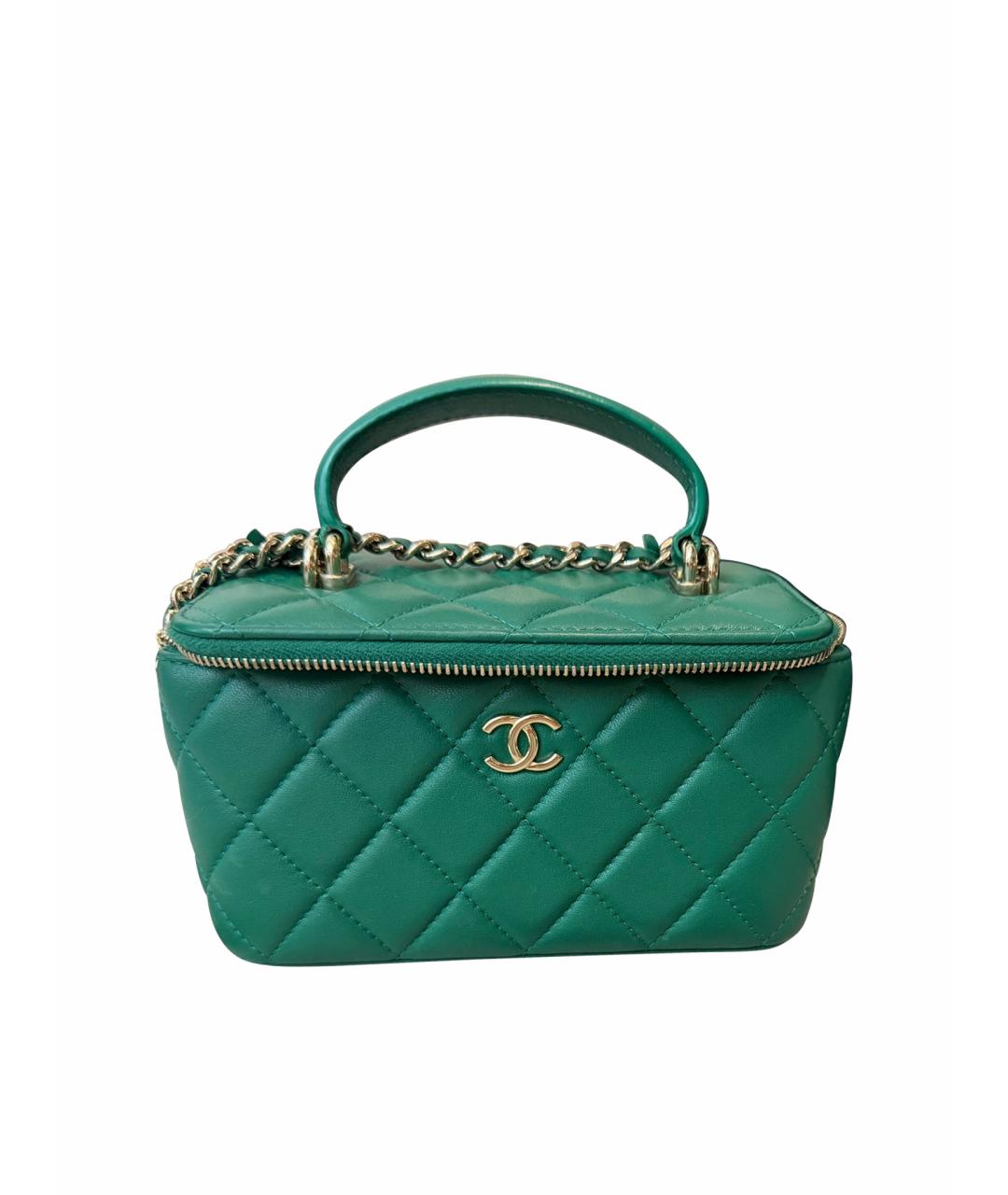 CHANEL Зеленая кожаная сумка через плечо, фото 1