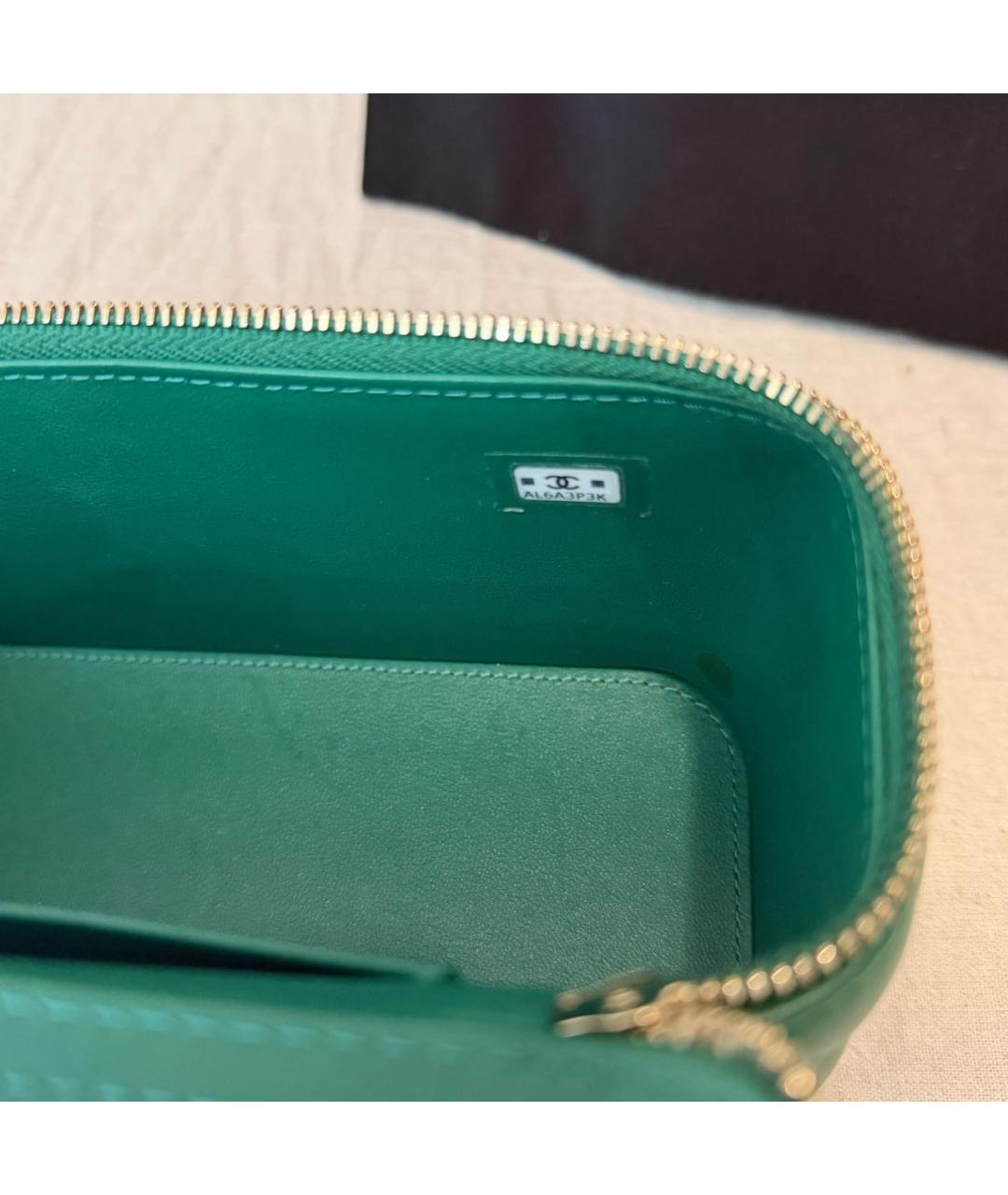 CHANEL Зеленая кожаная сумка через плечо, фото 6