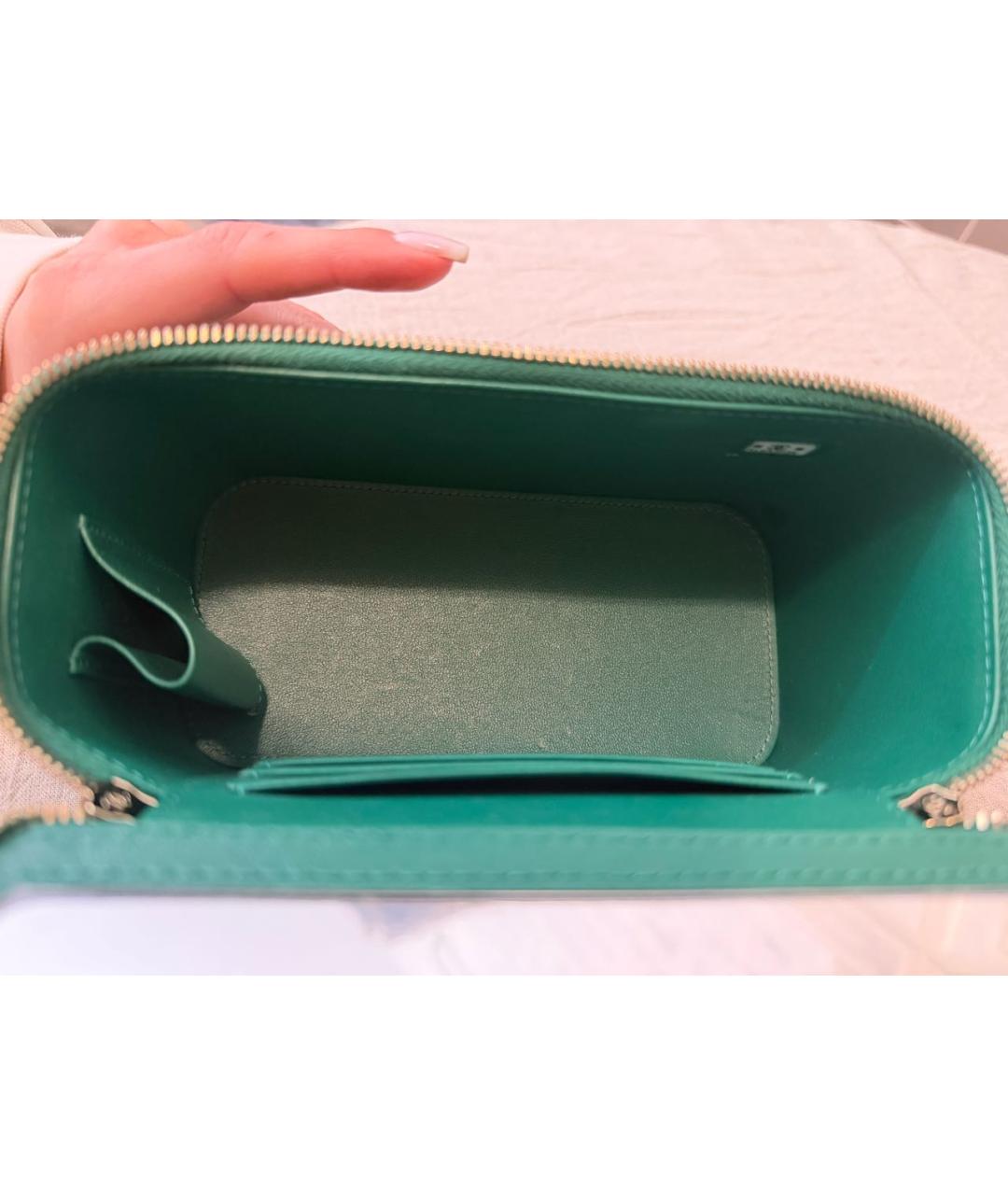 CHANEL Зеленая кожаная сумка через плечо, фото 7