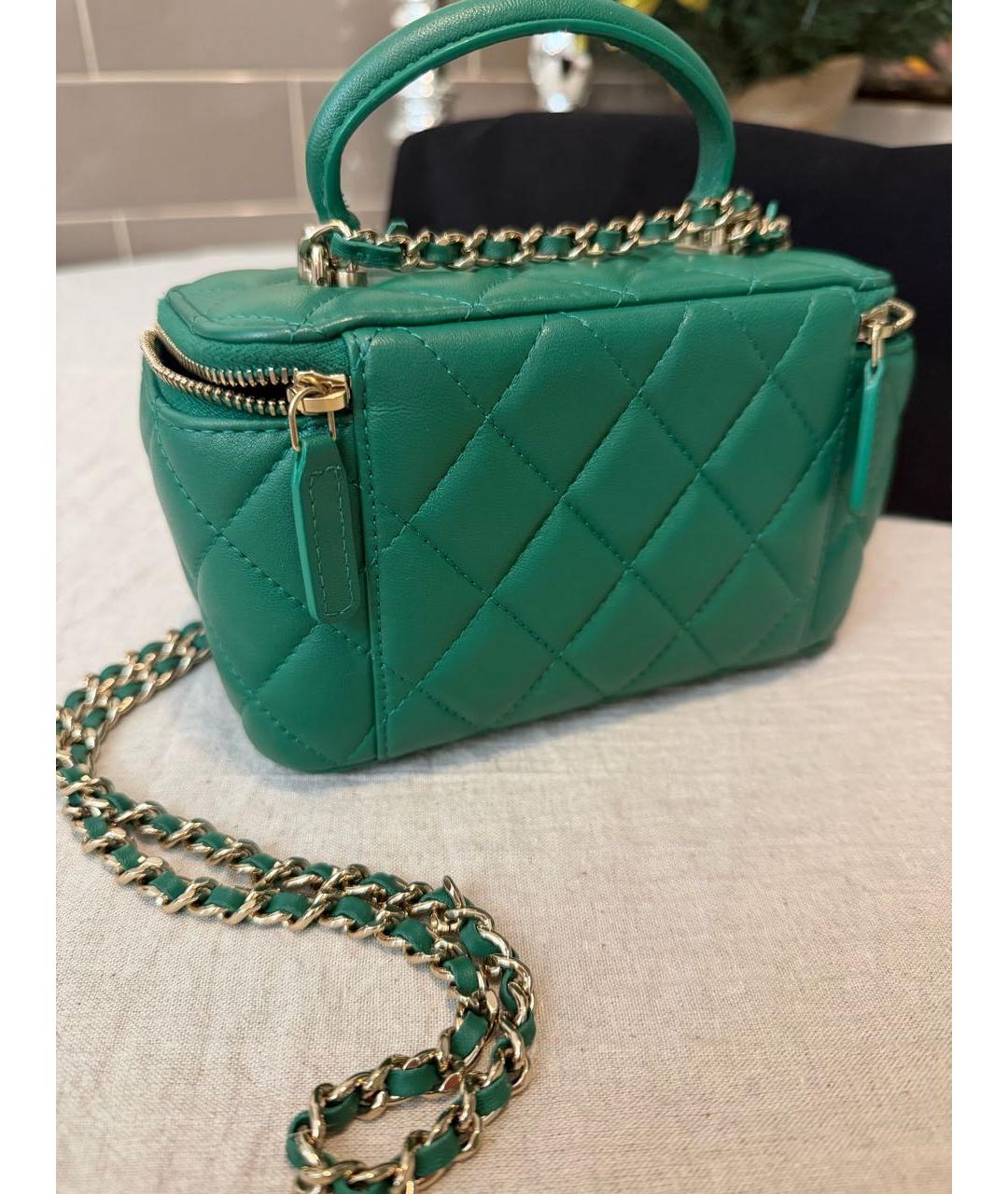 CHANEL Зеленая кожаная сумка через плечо, фото 3