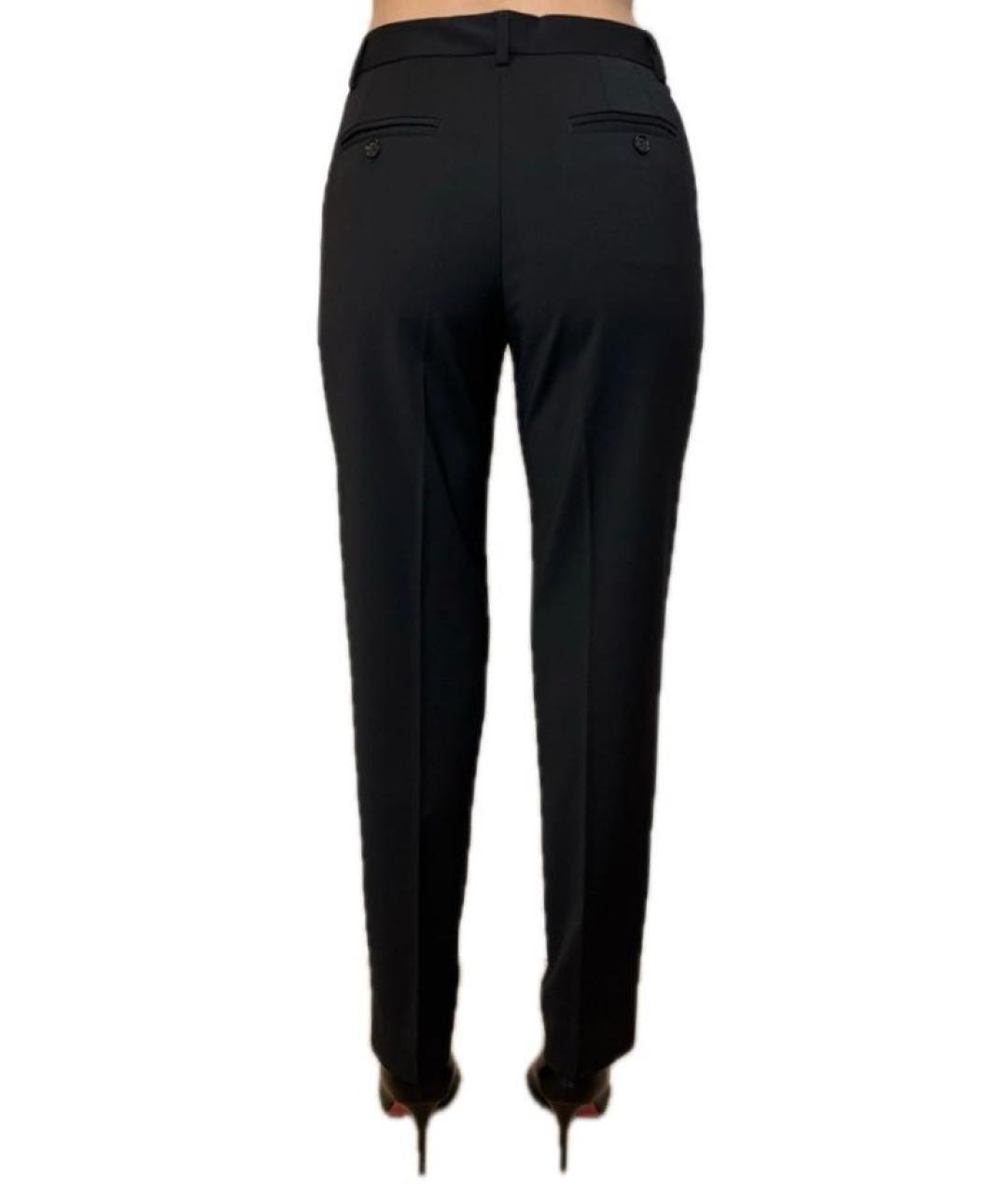 DOLCE&GABBANA Черные полиэстеровые прямые брюки, фото 4