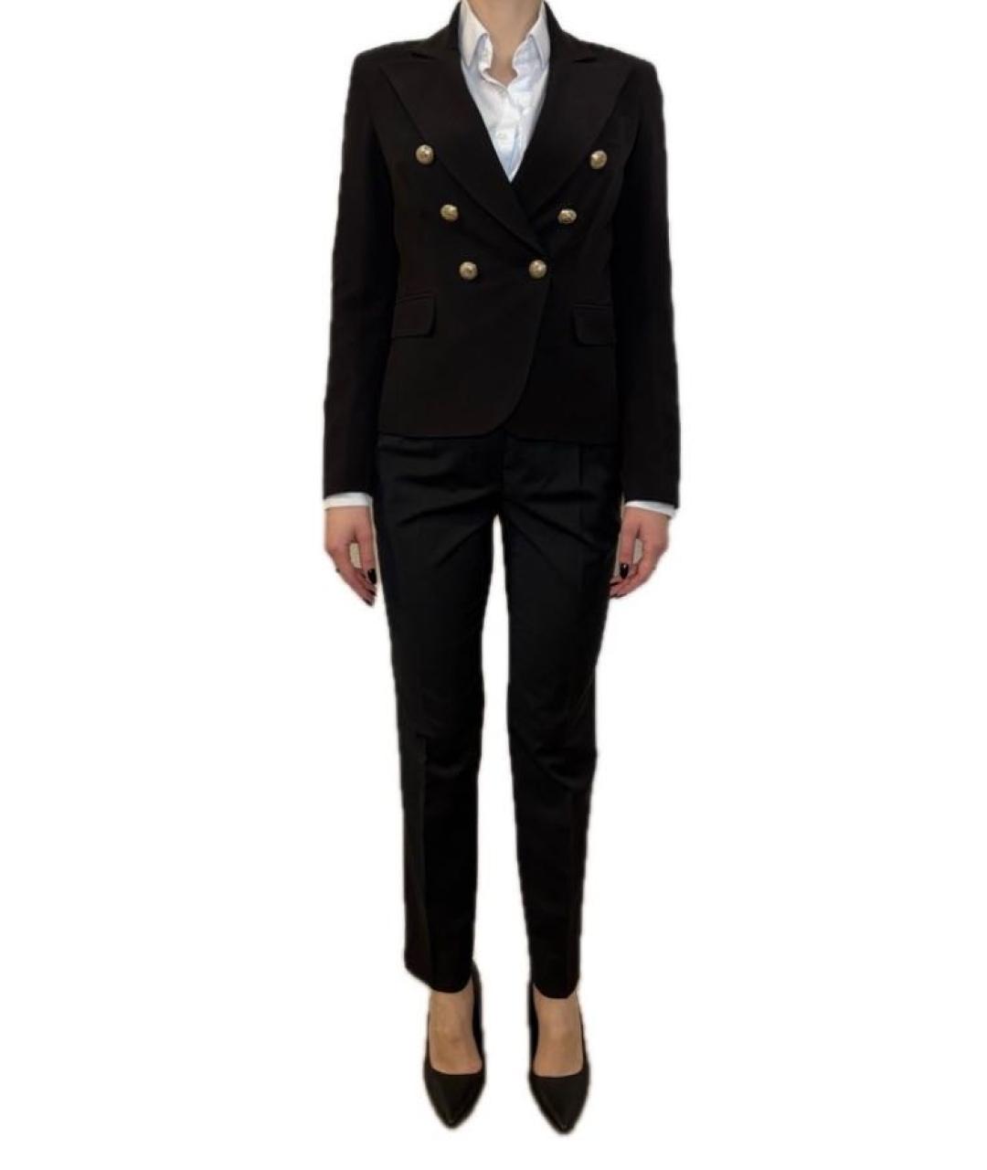 DOLCE&GABBANA Черные полиэстеровые прямые брюки, фото 5