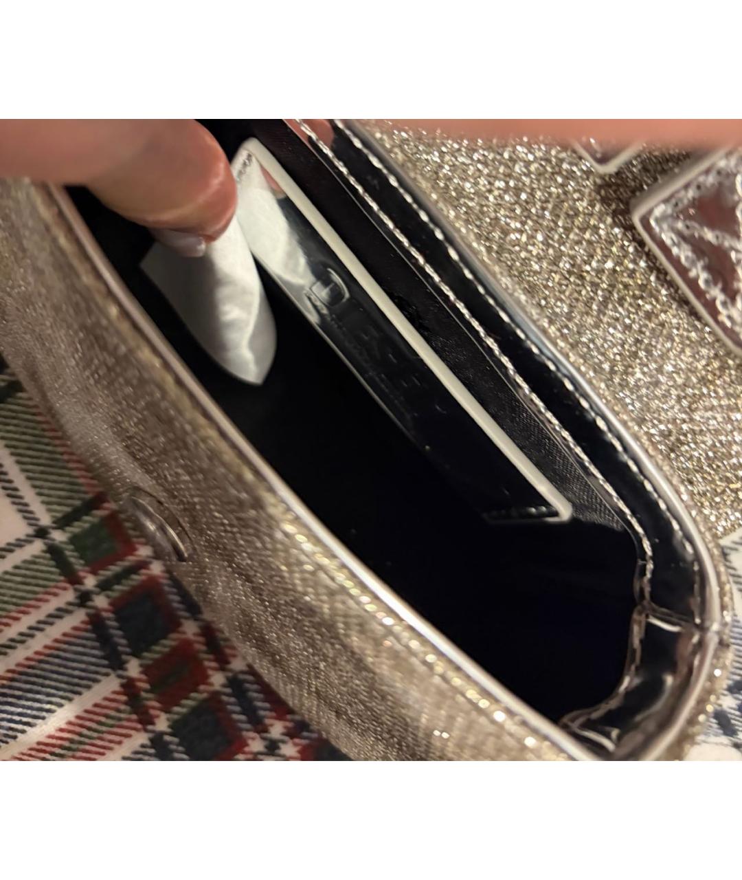 DIESEL Серебряная сумка с короткими ручками, фото 4