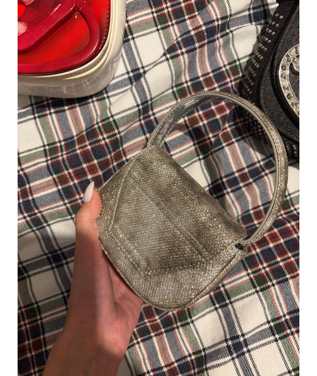 DIESEL Серебряная сумка с короткими ручками, фото 3