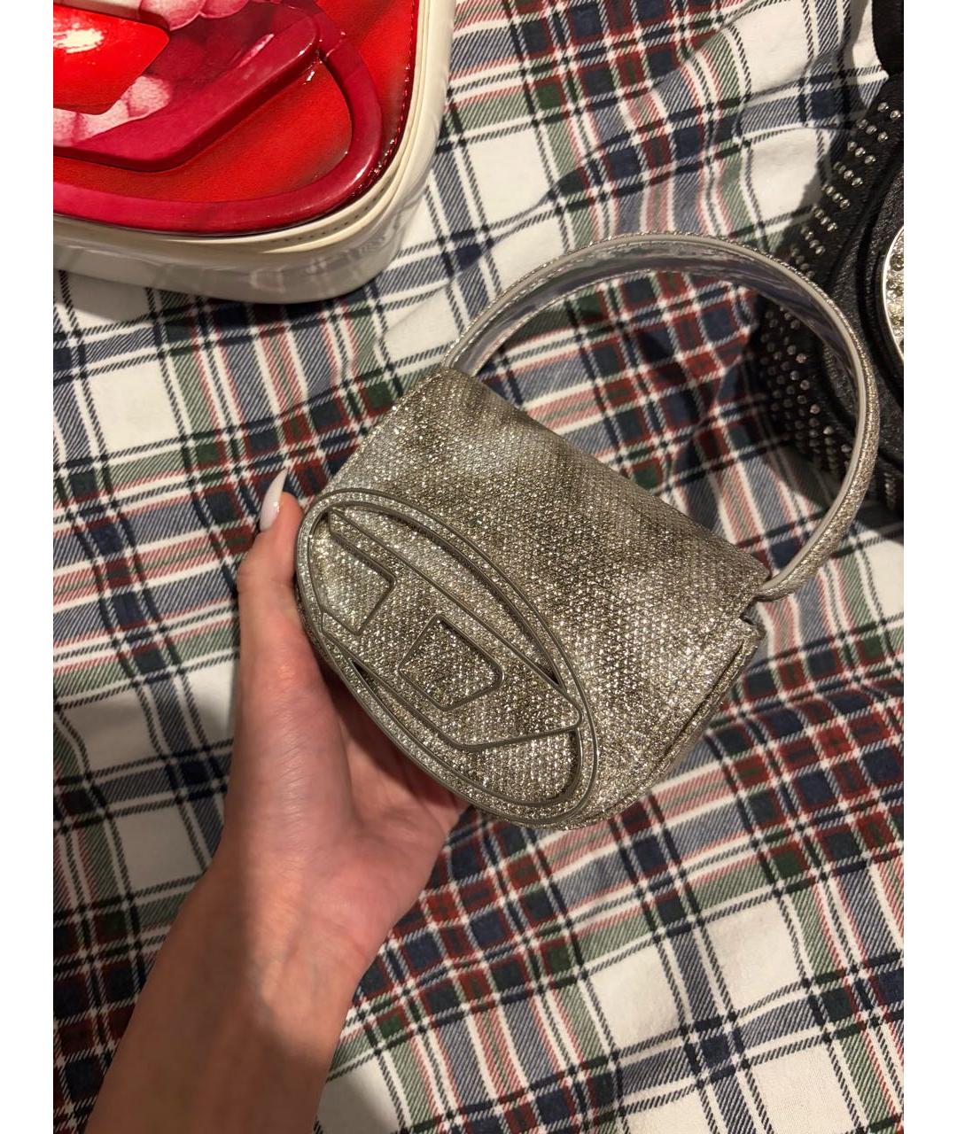 DIESEL Серебряная сумка с короткими ручками, фото 5