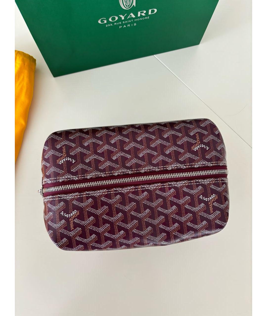 GOYARD Бордовая косметичка, фото 2