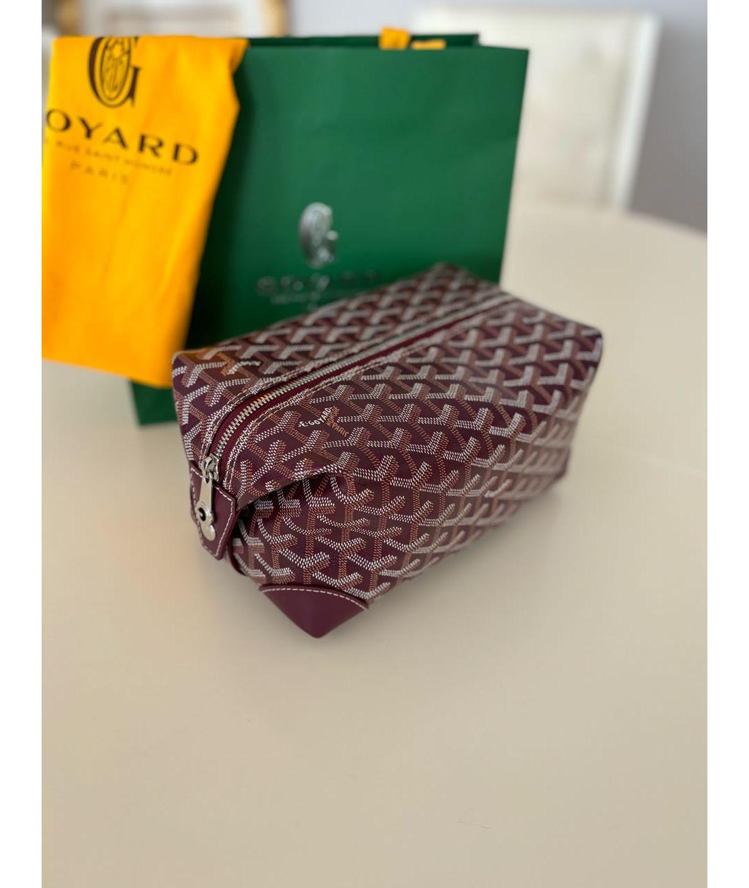 GOYARD Бордовая косметичка, фото 8