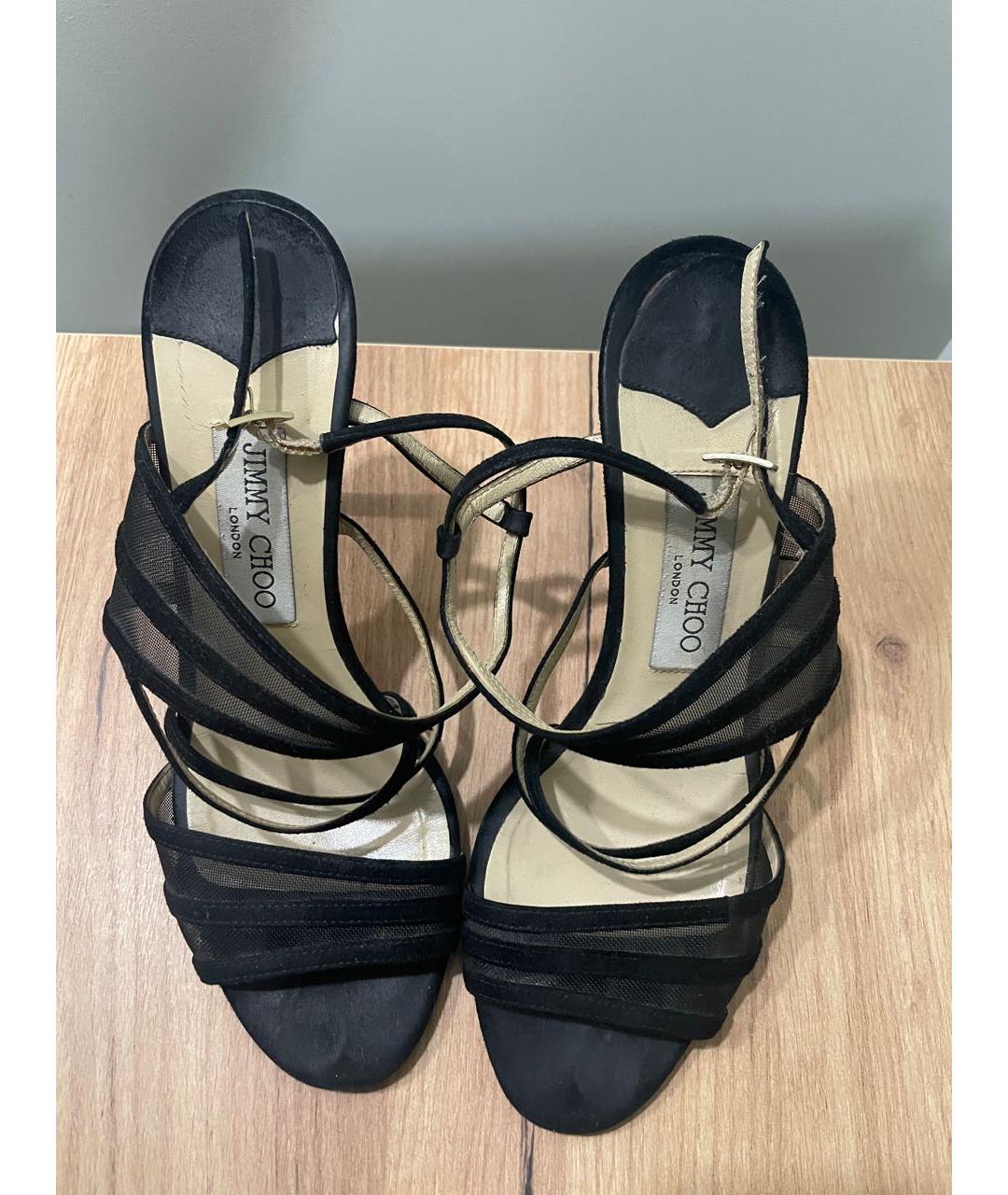 JIMMY CHOO Черные замшевые босоножки, фото 6