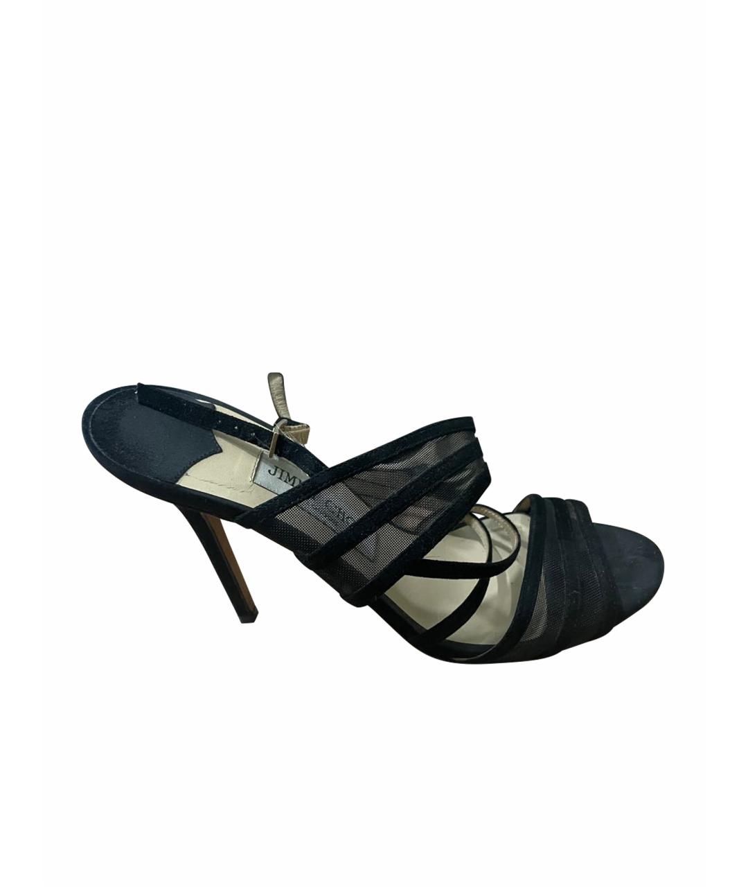 JIMMY CHOO Черные замшевые босоножки, фото 1