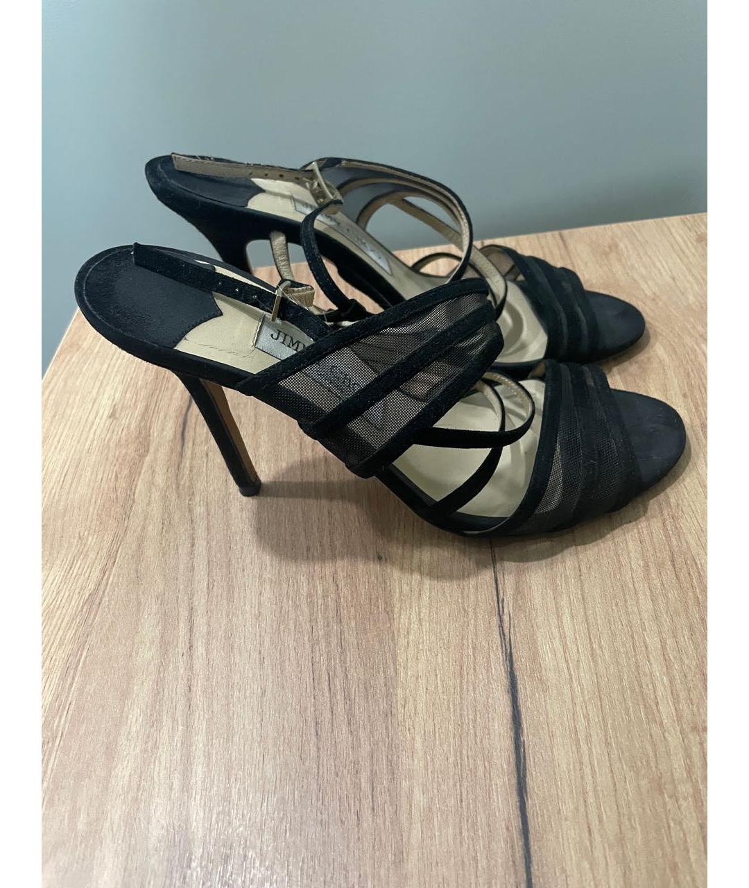 JIMMY CHOO Черные замшевые босоножки, фото 7