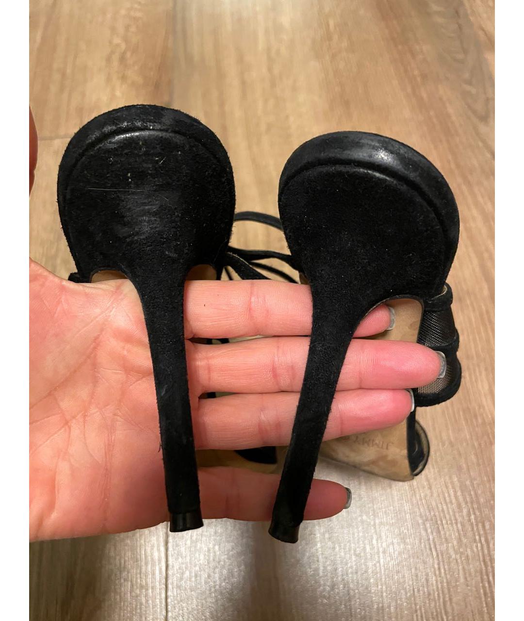 JIMMY CHOO Черные замшевые босоножки, фото 4
