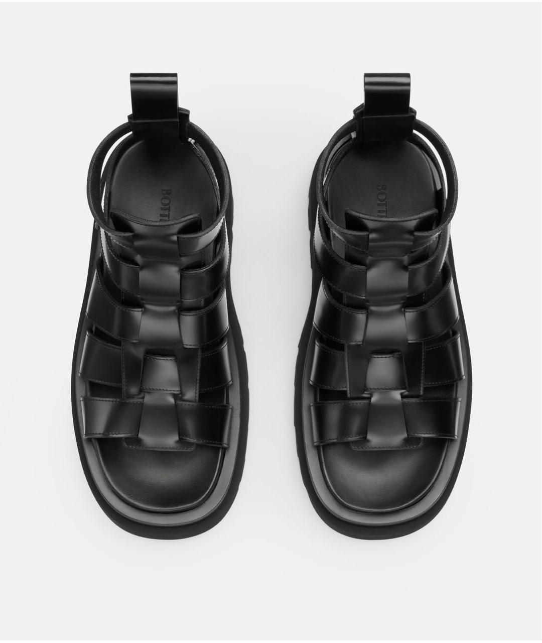 BOTTEGA VENETA Черные кожаные сандалии, фото 2