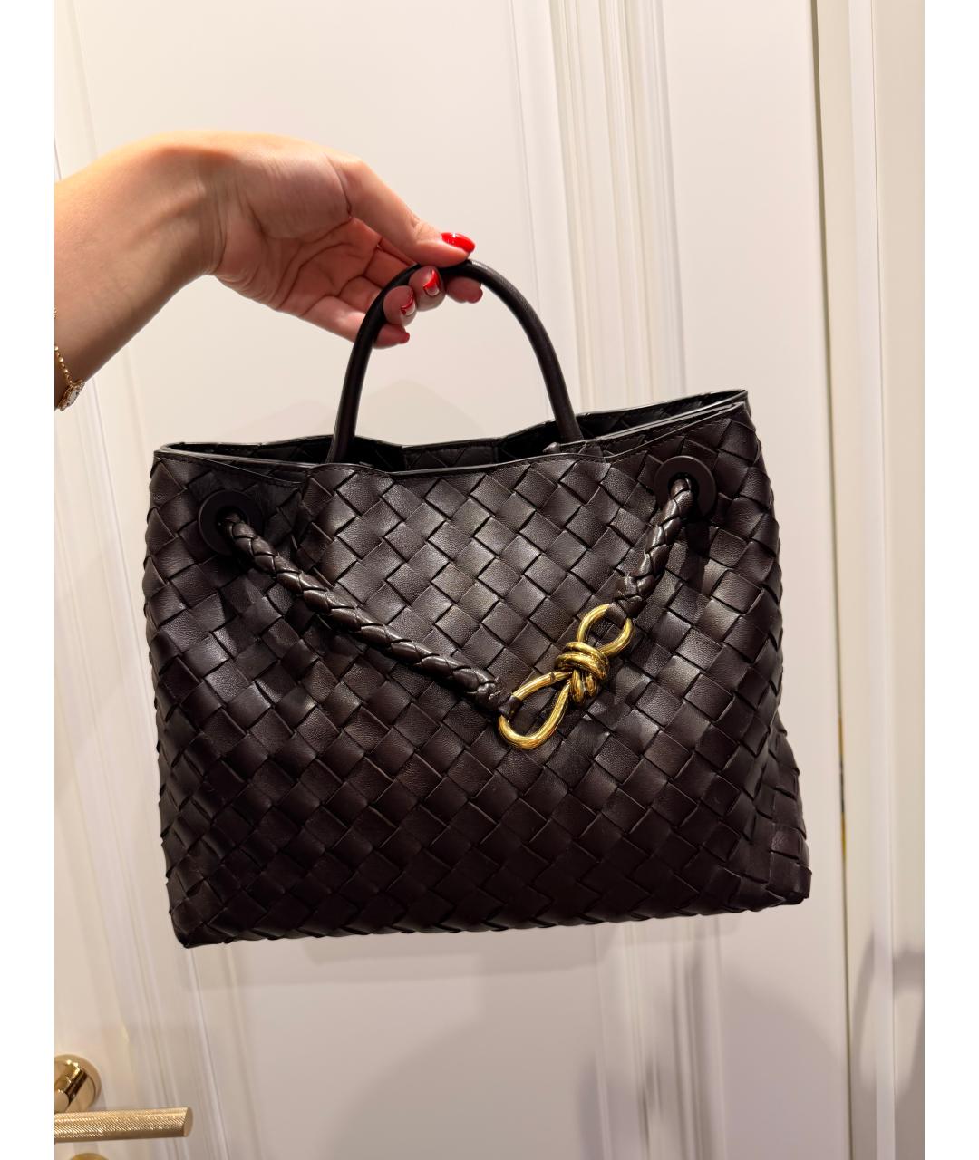 BOTTEGA VENETA Коричневая кожаная сумка через плечо, фото 7