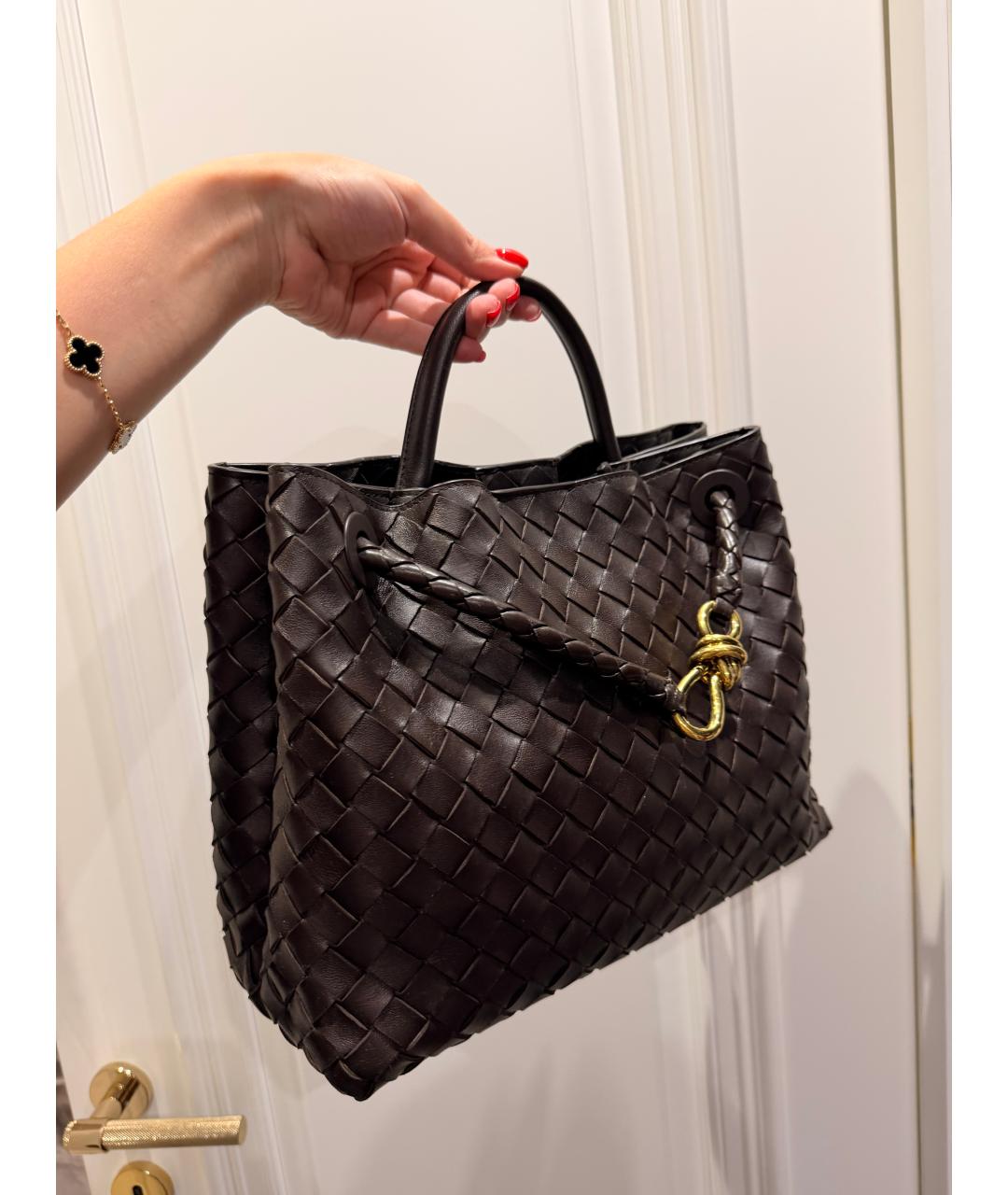 BOTTEGA VENETA Коричневая кожаная сумка через плечо, фото 2