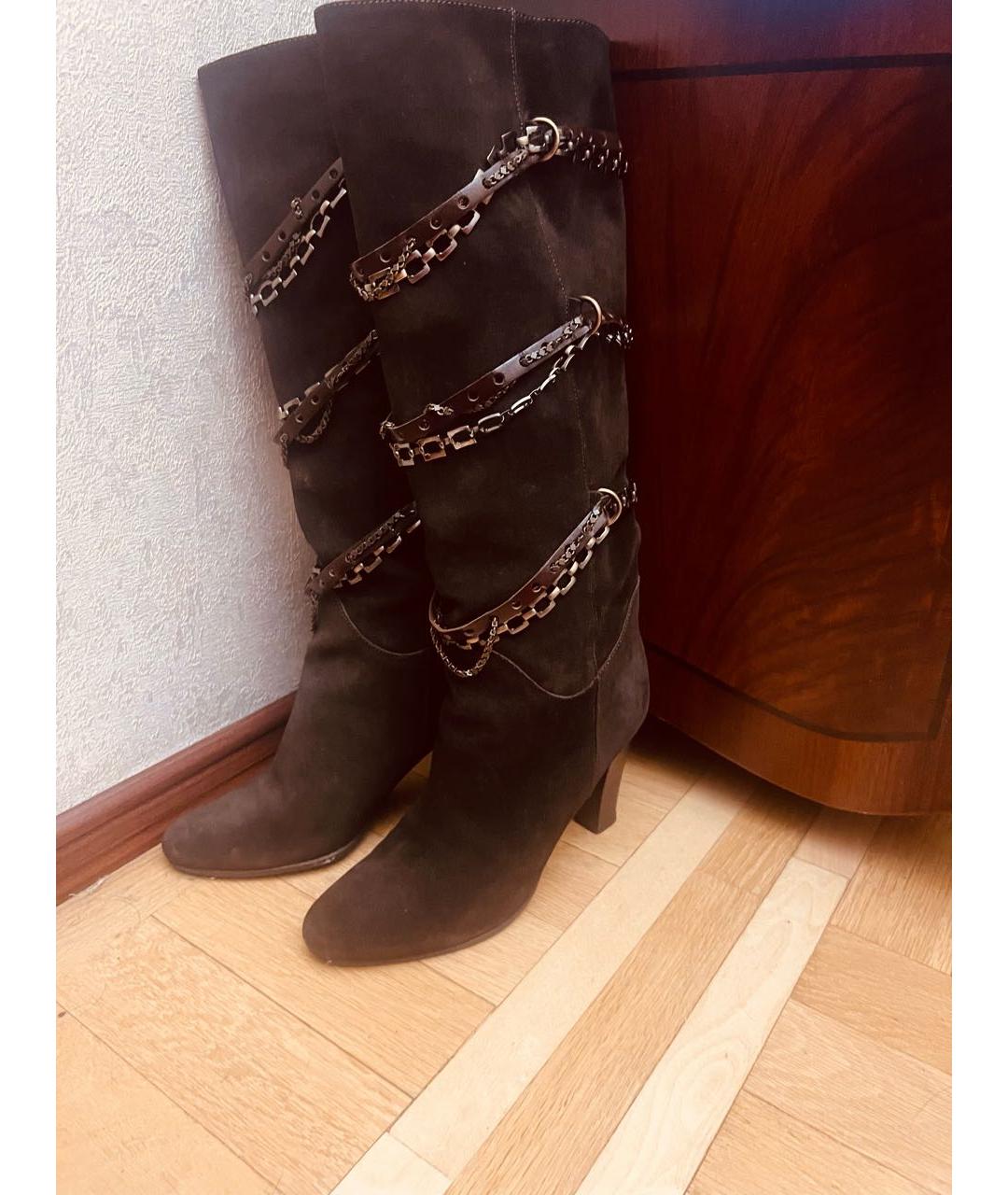 HUGO Коричневые замшевые сапоги, фото 5