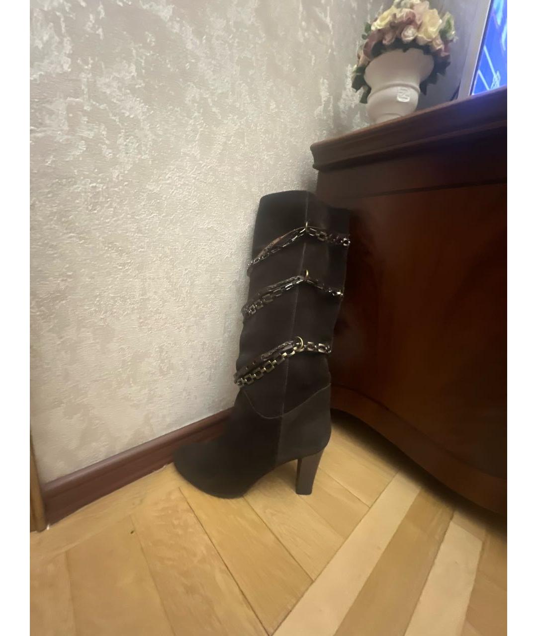 HUGO Коричневые замшевые сапоги, фото 2