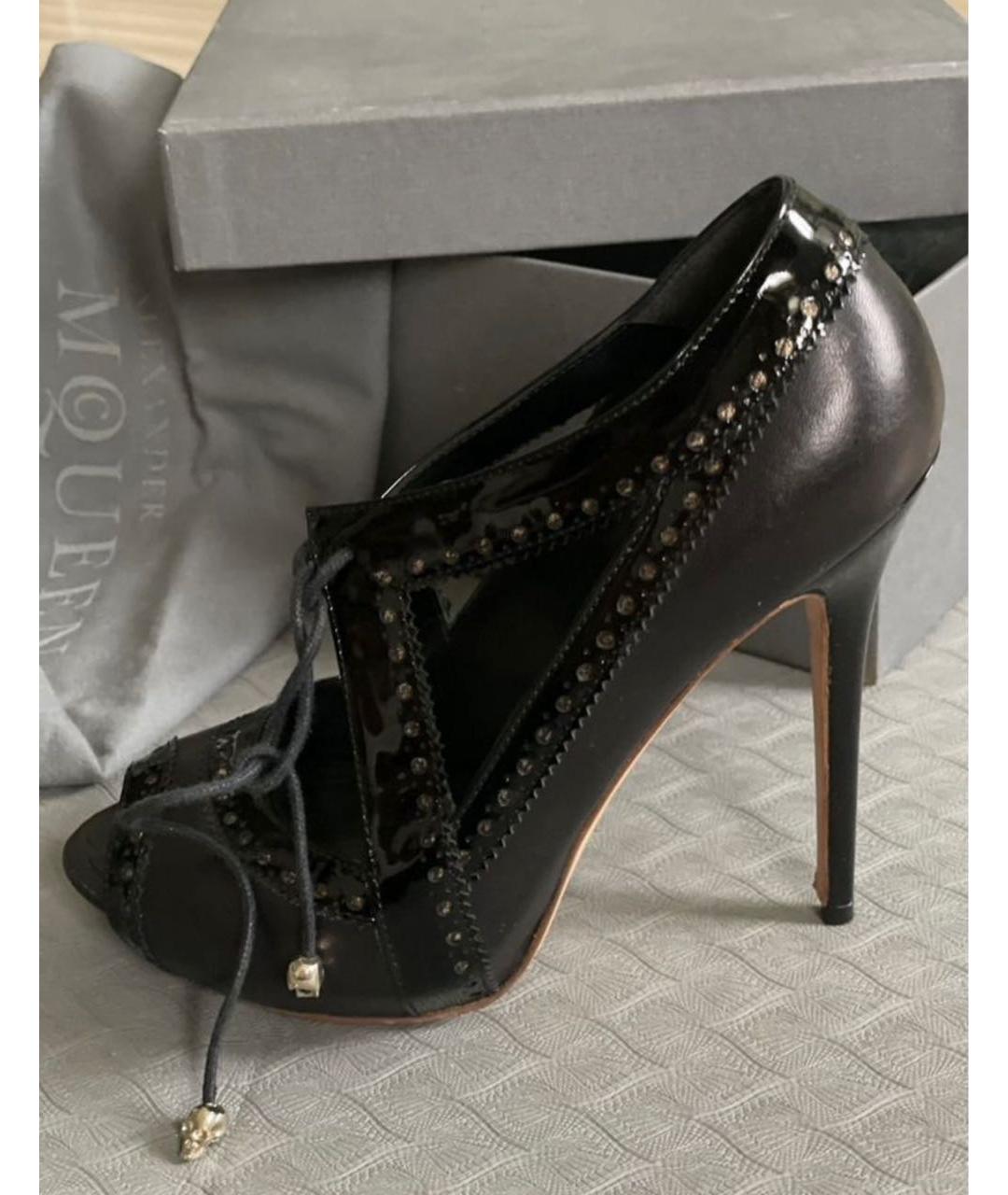 ALEXANDER MCQUEEN Черные кожаные туфли, фото 3