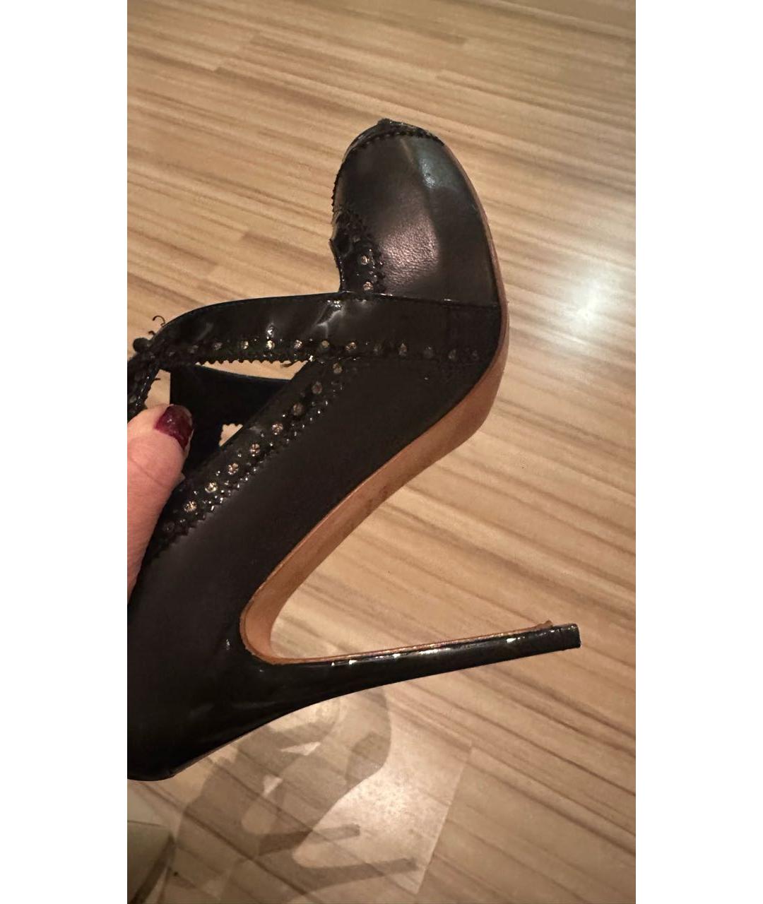 ALEXANDER MCQUEEN Черные кожаные туфли, фото 7