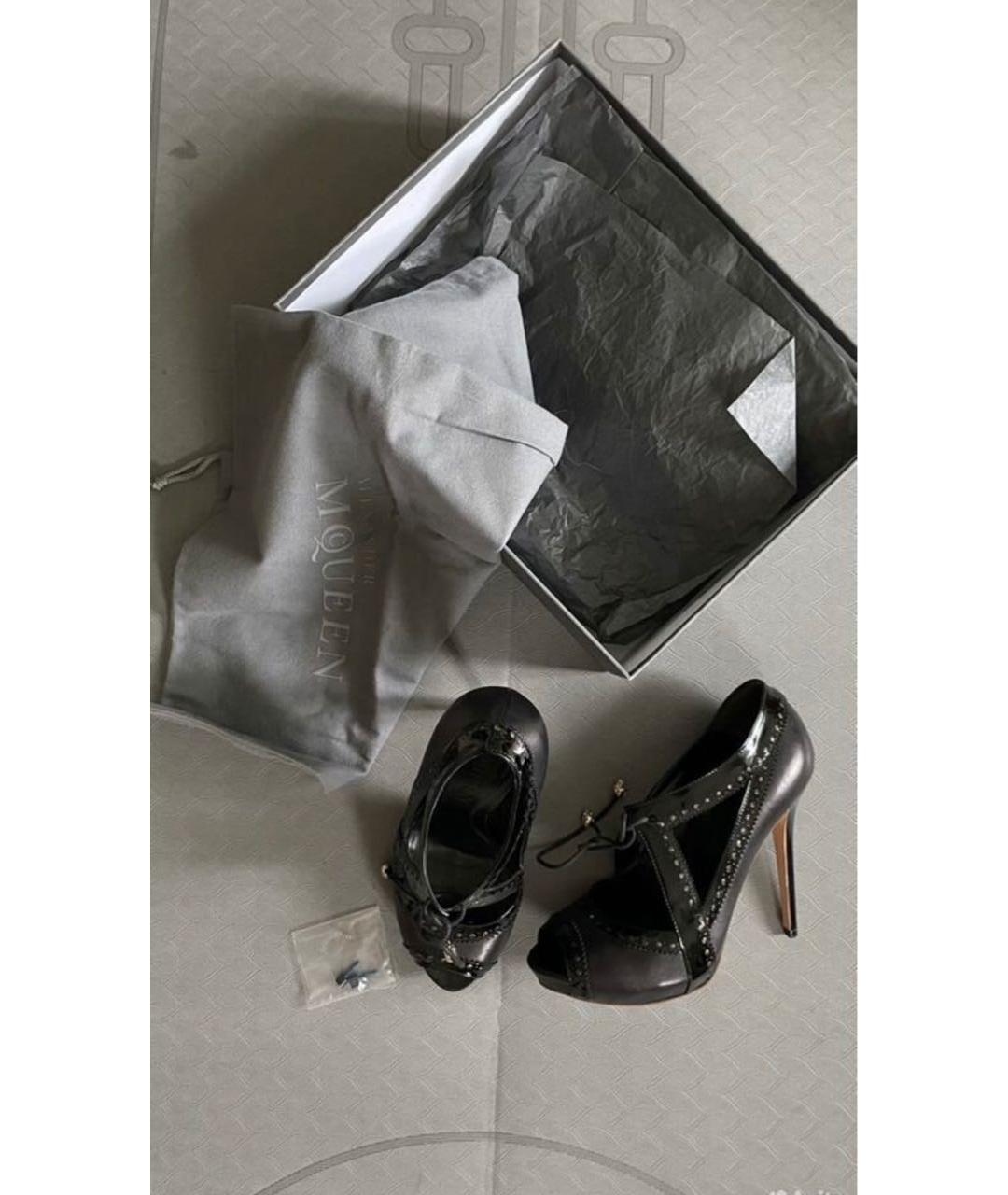 ALEXANDER MCQUEEN Черные кожаные туфли, фото 6