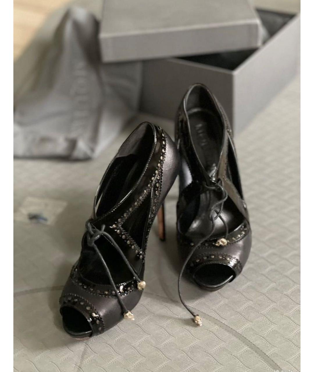 ALEXANDER MCQUEEN Черные кожаные туфли, фото 9