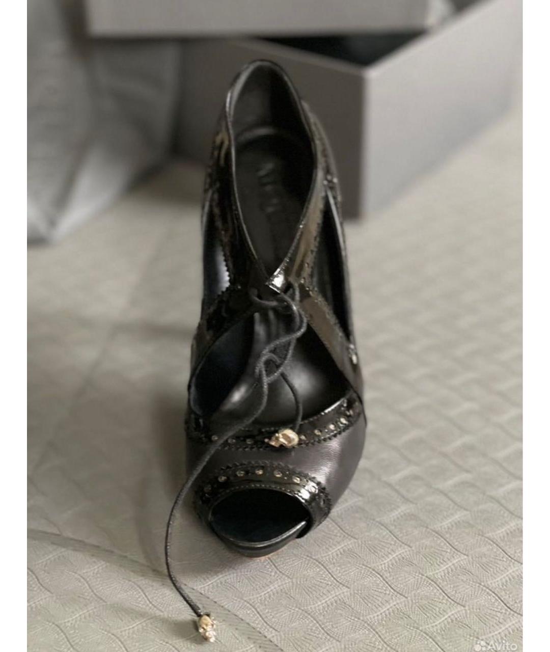 ALEXANDER MCQUEEN Черные кожаные туфли, фото 4