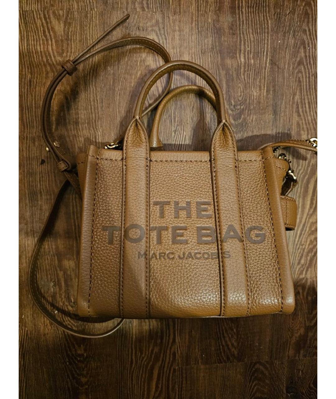 MARC JACOBS Коричневая кожаная сумка тоут, фото 9