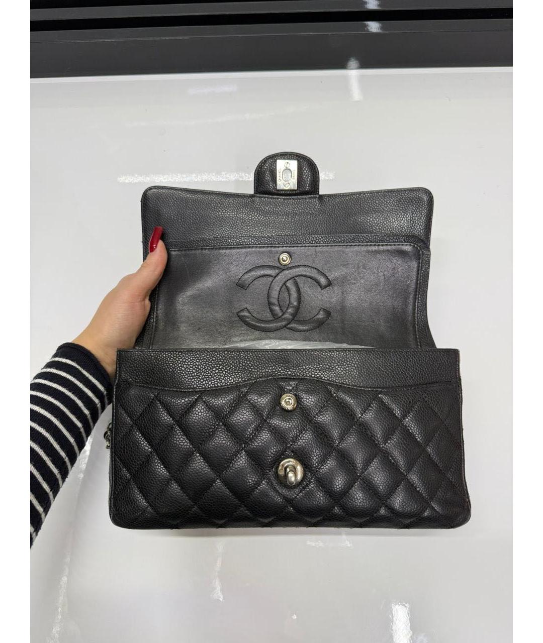 CHANEL Черная кожаная сумка через плечо, фото 6