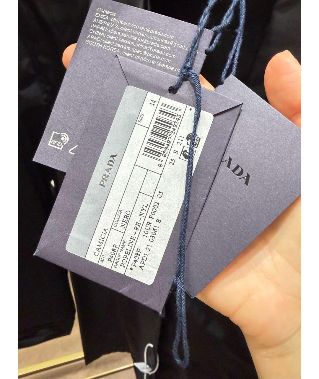 PRADA Черная хлопковая рубашка, фото 6