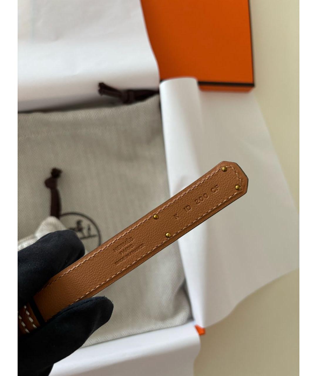 HERMES Коричневый кожаный ремень, фото 5