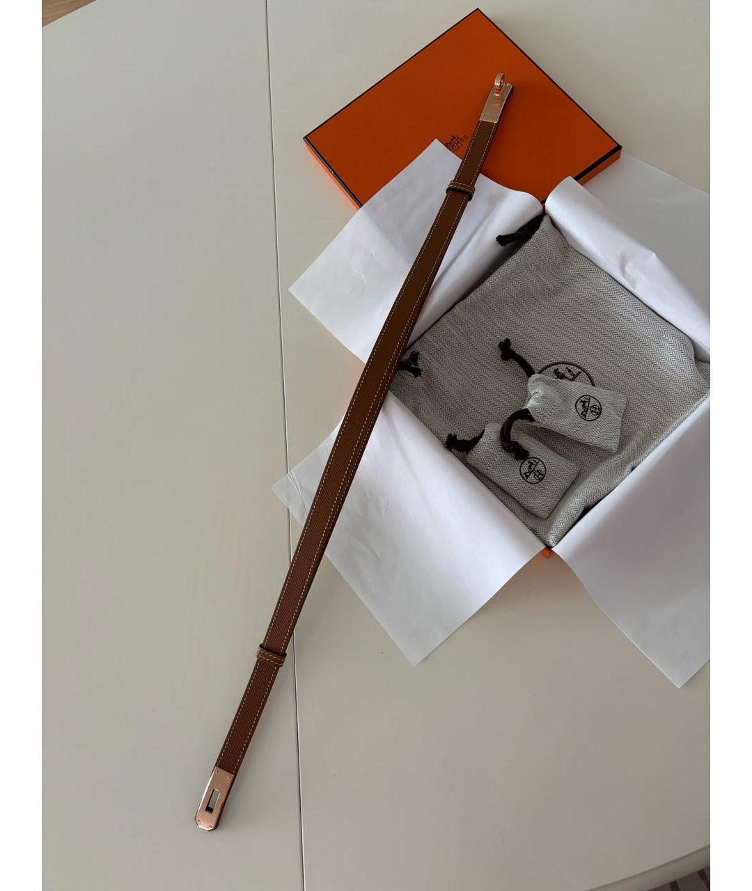 HERMES Коричневый кожаный ремень, фото 8