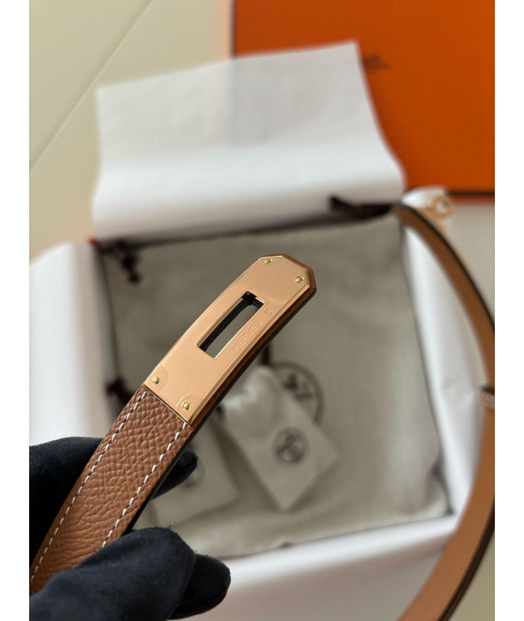 HERMES Коричневый кожаный ремень, фото 2