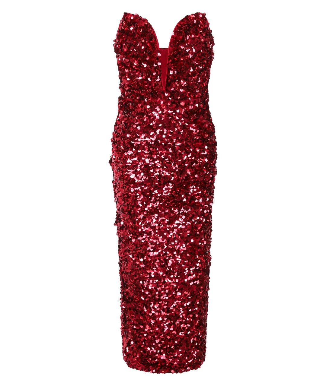 SELF-PORTRAIT Красное полиэстеровое коктейльное платье, фото 1