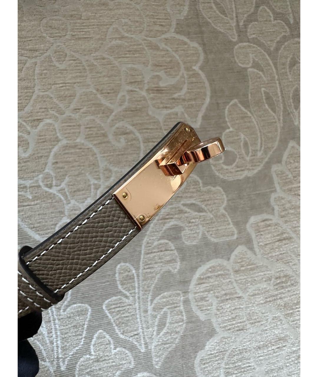 HERMES Бежевый кожаный ремень, фото 4