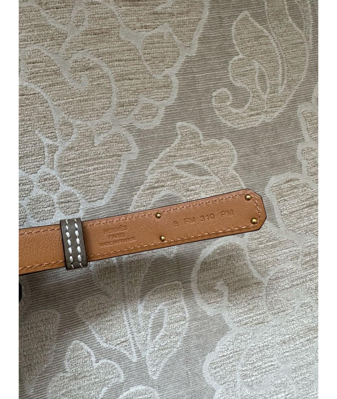 HERMES Бежевый кожаный ремень, фото 5