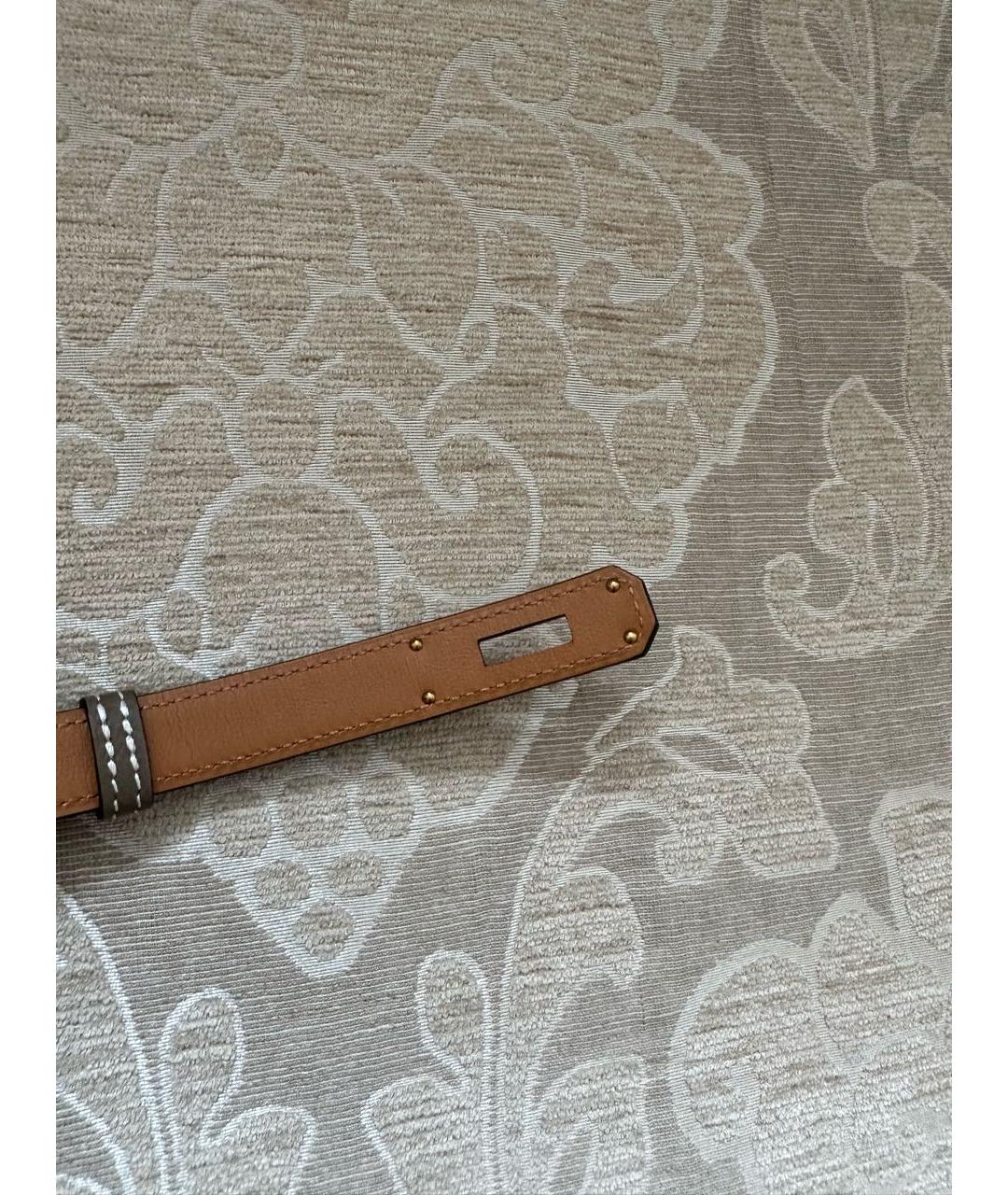 HERMES Бежевый кожаный ремень, фото 3