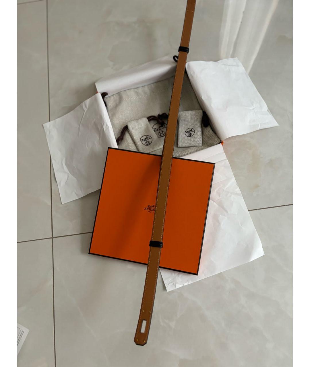 HERMES Черный кожаный ремень, фото 7