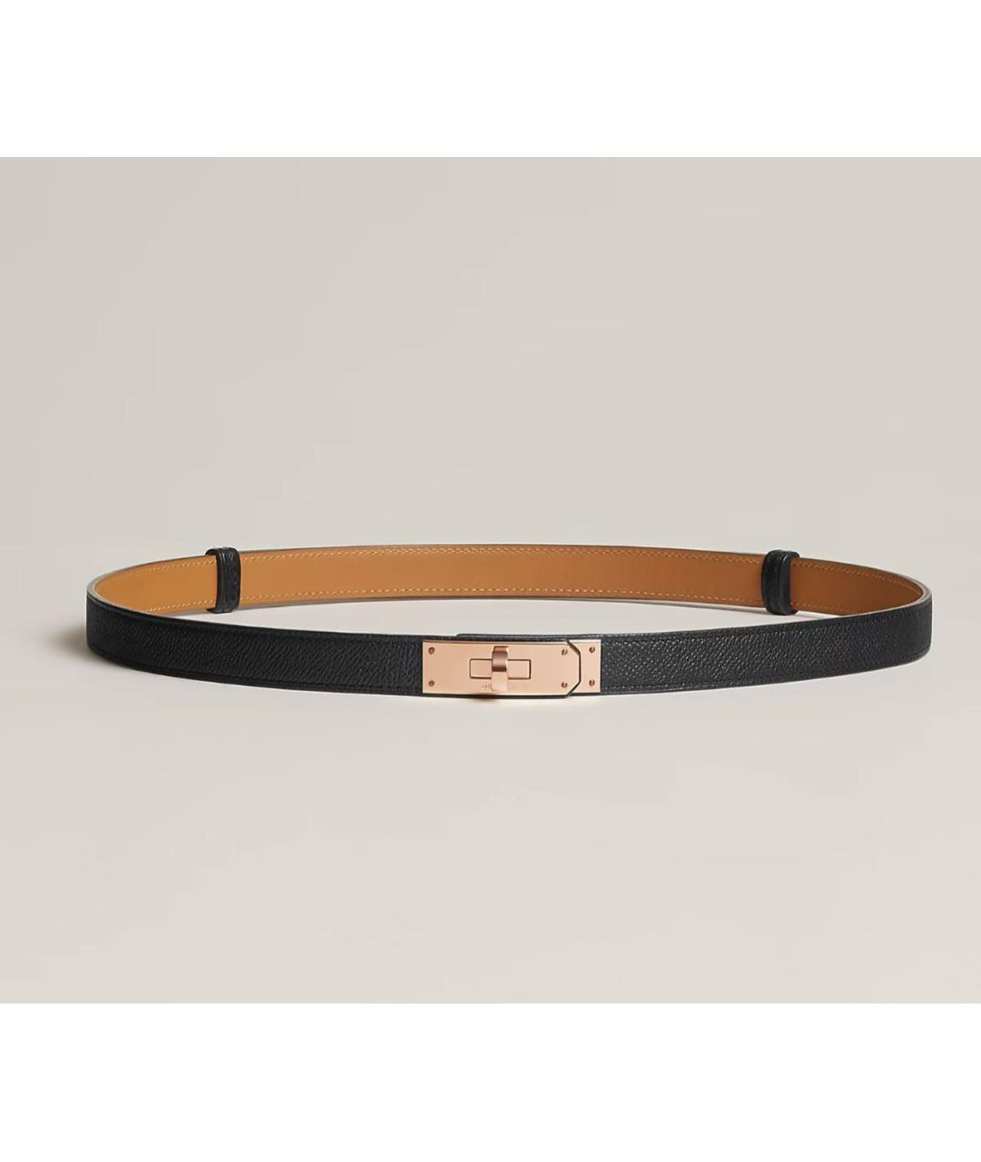 HERMES Черный кожаный ремень, фото 9