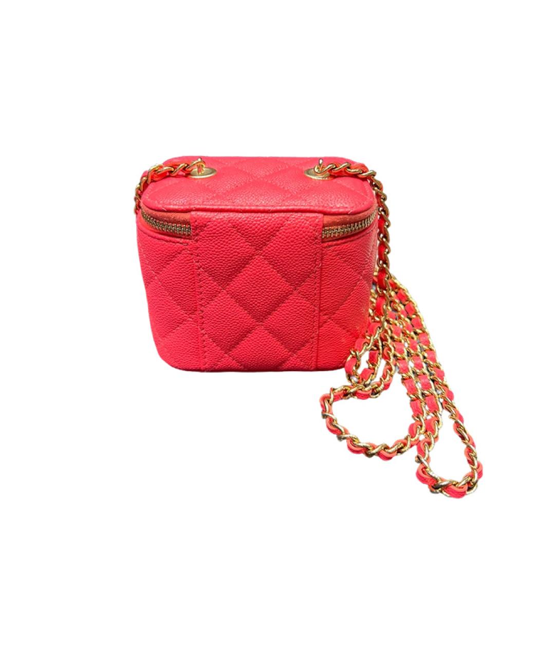 CHANEL Красная кожаная сумка через плечо, фото 3
