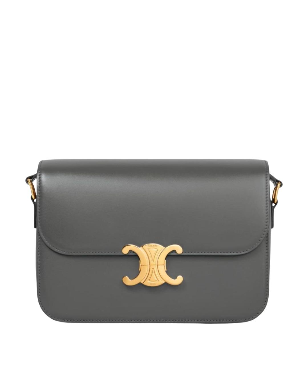 CELINE Серая кожаная сумка через плечо, фото 1