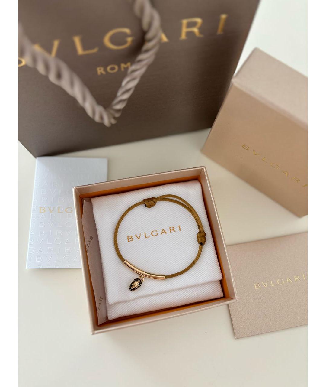 BVLGARI Коричневый латунный браслет, фото 6
