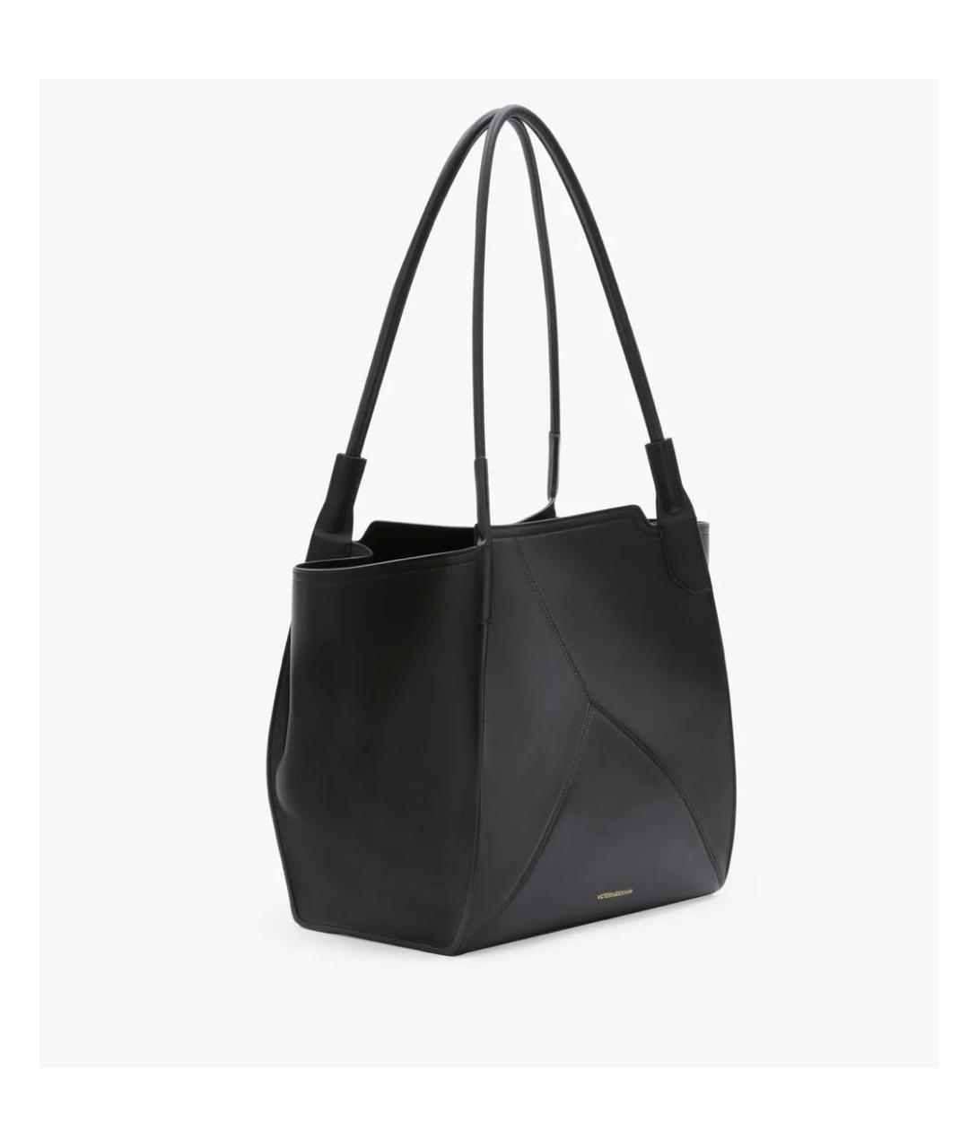 VICTORIA BECKHAM Черная кожаная сумка тоут, фото 4