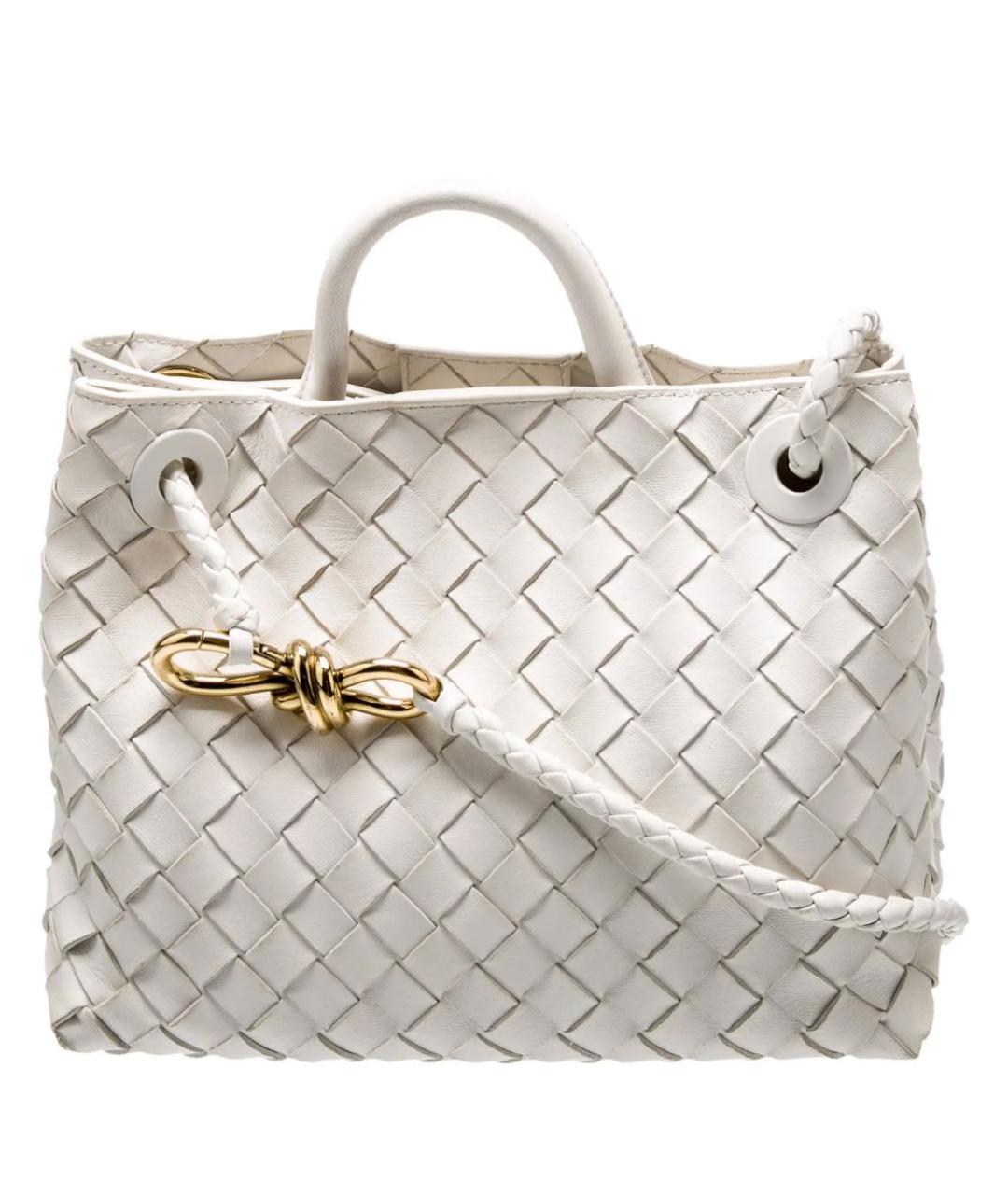 BOTTEGA VENETA Белая кожаная сумка тоут, фото 1