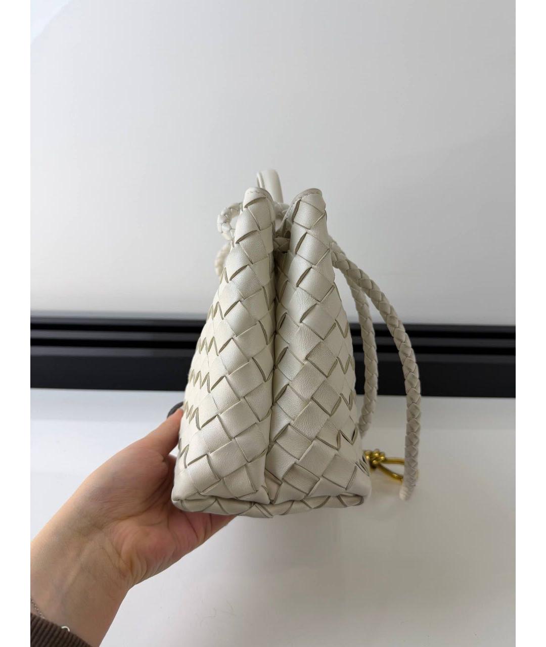 BOTTEGA VENETA Белая кожаная сумка тоут, фото 4