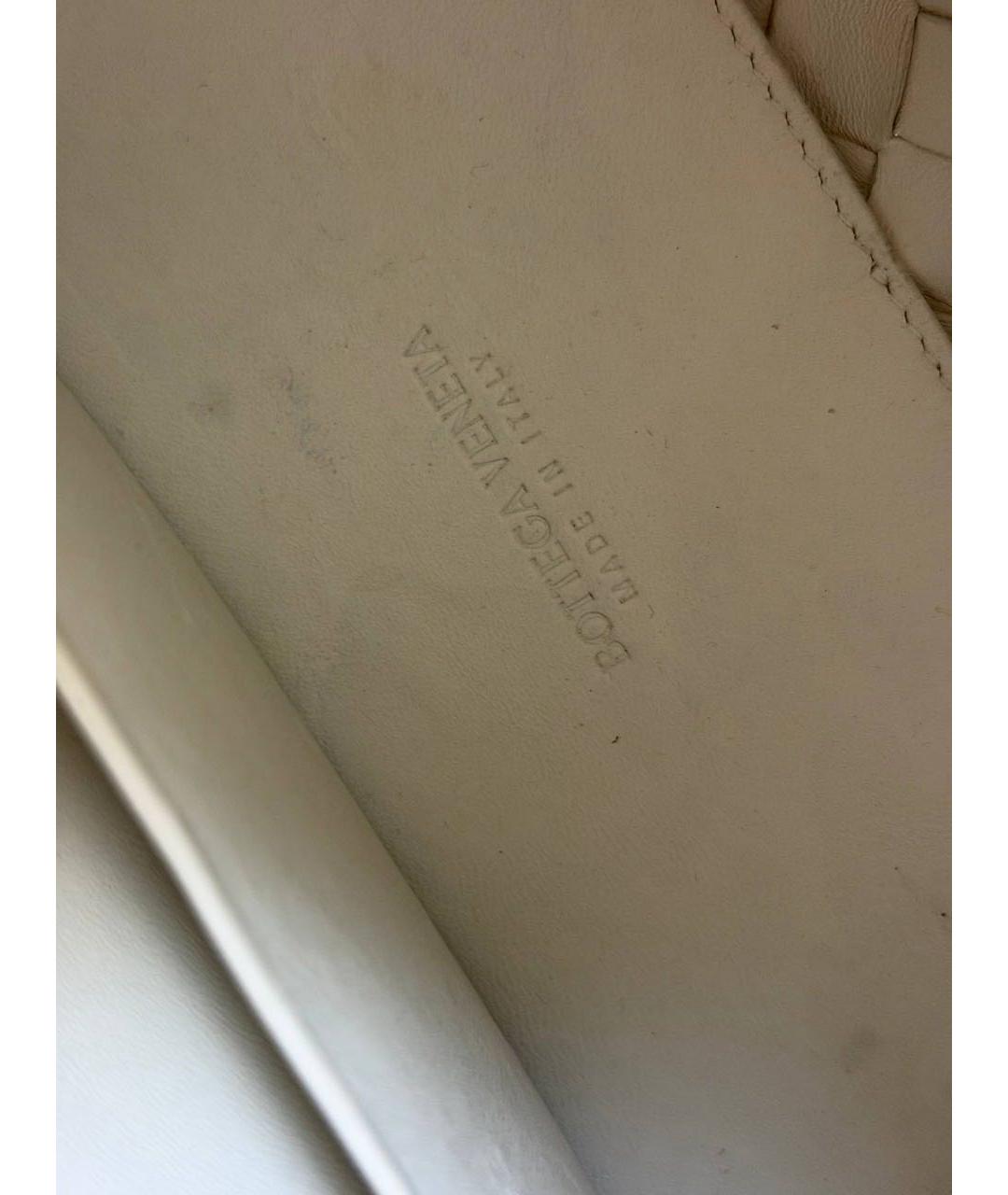 BOTTEGA VENETA Белая кожаная сумка тоут, фото 7