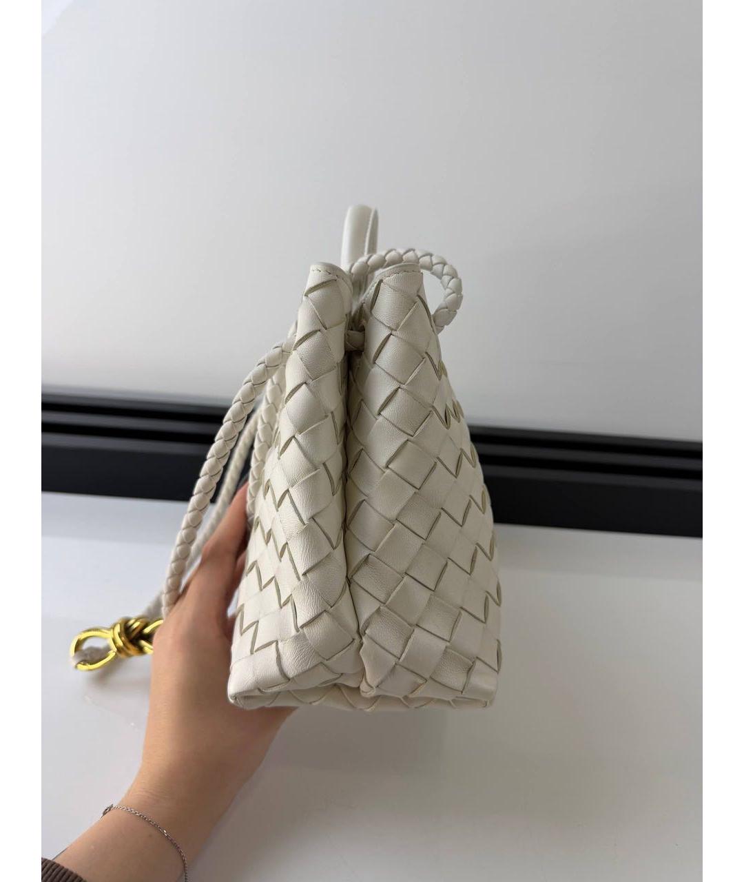 BOTTEGA VENETA Белая кожаная сумка тоут, фото 3