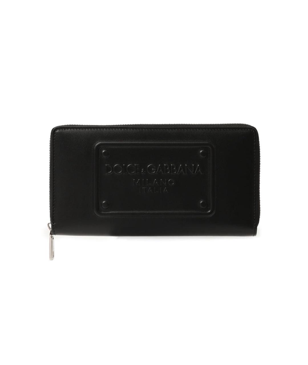 DOLCE&GABBANA Черный кожаный кошелек, фото 1
